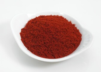 PAPRIKA POWDER AGAINST WHITE BACKGROUND