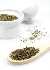 OREGANO OR MARJORAM AGAINST WHITE BACKGROUND