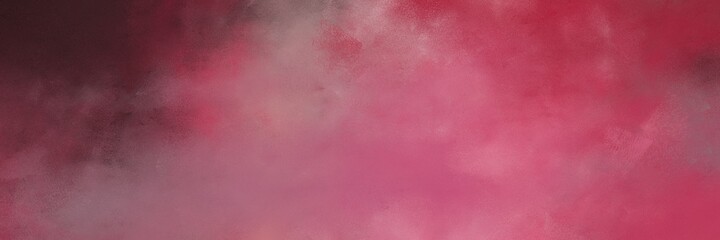 decorative abstract painting background graphic with moderate pink, very dark magenta and old mauve colors and space for text or image. can be used as horizontal background texture