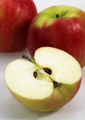 Pink Lady Apples, malus domestica, Against White Background