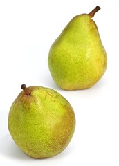 Comice Pear, pyrus communis, Fruit against White Background