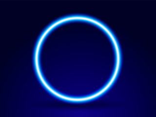 Neon lighting round frame. Abstract background. Vector stock illustration for poster