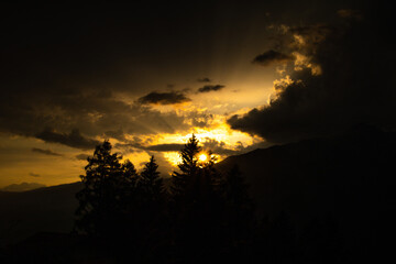colorful sunset after a thunderstorm