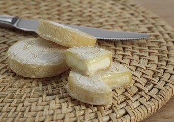 French Cheese Called Rocamadour, Cheese made with Goat Milk