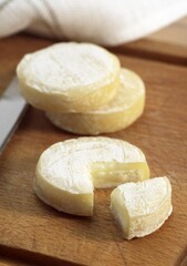 Fototapeta na wymiar French Cheese Called Rocamadour, Cheese made with Goat Milk