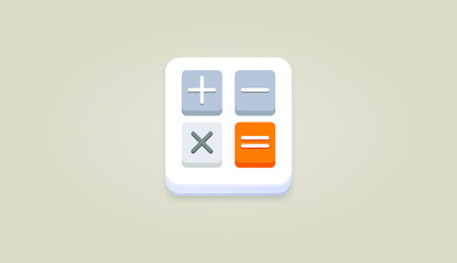 Vector 3D Calculator icon. illustration. Count. Accounting.