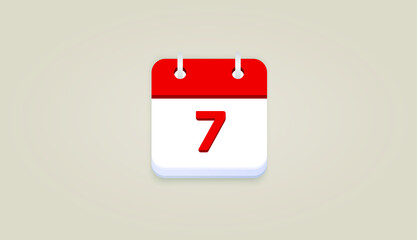 Fototapeta na wymiar Vector 3D Calendar icon. illustration. Day, Month, Date. Countdown.