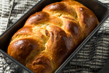 Homemade Baked Braided Brioche Bread
