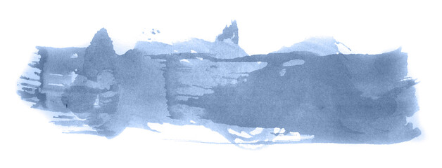 Abstract watercolor background hand-drawn on paper. Volumetric smoke elements. Navy blue color. For design, web, card, text, decoration, surfaces.