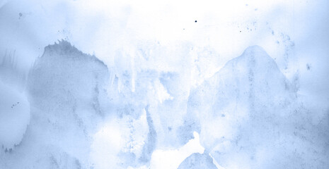 Abstract watercolor background hand-drawn on paper. Volumetric smoke elements. Navy blue color. For design, web, card, text, decoration, surfaces.