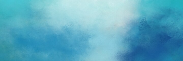decorative abstract painting background texture with steel blue, powder blue and sky blue colors and space for text or image. can be used as horizontal header or banner orientation