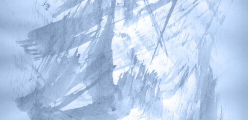 Abstract watercolor background hand-drawn on paper. Volumetric smoke elements. Navy blue color. For design, web, card, text, decoration, surfaces.