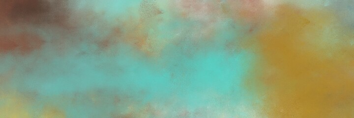 Fototapeta na wymiar stunning abstract painting background texture with dark sea green, sienna and medium aqua marine colors and space for text or image. can be used as horizontal background texture