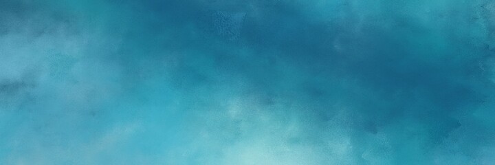 awesome abstract painting background graphic with steel blue, teal blue and sky blue colors and space for text or image. can be used as header or banner