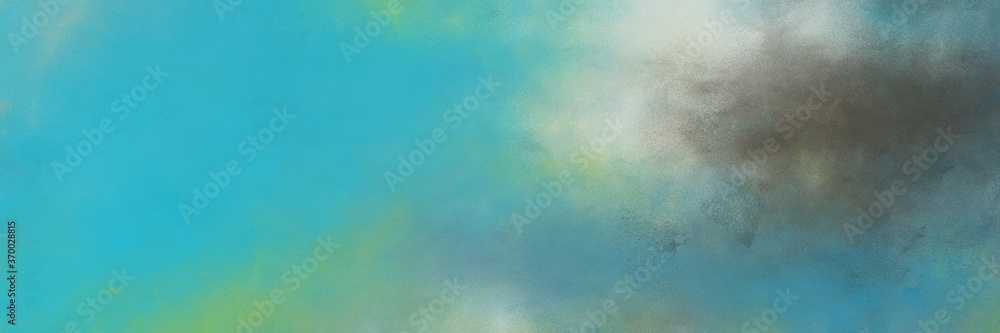 Poster awesome abstract painting background texture with cadet blue, silver and dark slate gray colors and space for text or image. can be used as horizontal background graphic