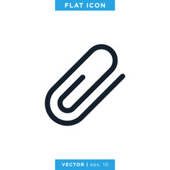 Paper clip icon vector design template. Editable stroke.