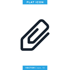 Fototapeta premium Paper clip icon vector design template. Editable stroke.