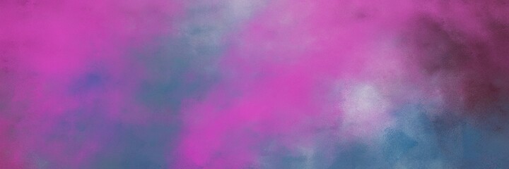 beautiful vintage abstract painted background with antique fuchsia and teal blue colors and space for text or image. can be used as horizontal background graphic