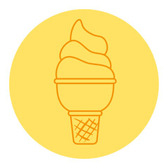 delicious ice cream, line style icon vector illustration design
