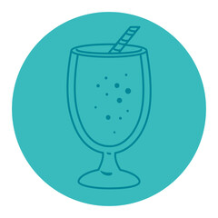 delicious cup of milkshake, line style icon vector illustration design