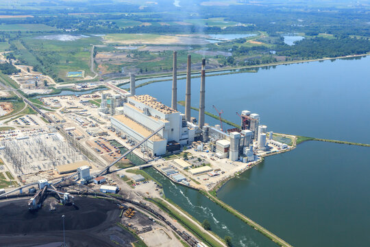 Aerial Photo of Coal Fired Power Plant
