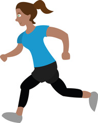 Fototapeta na wymiar Vector illustration of a cartoon woman running