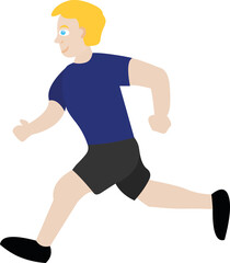 Vector illustration of a cartoon man running