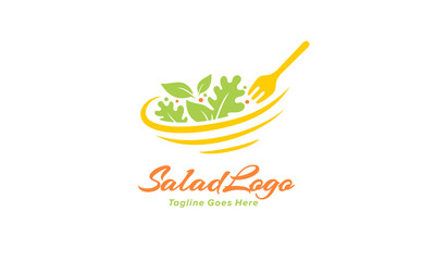 Salad Logo - Healthy Food - Vegetarian Menu - Vegetable Vector