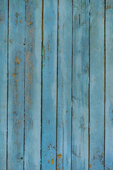 Distressed, worn, weathered, old, blue wooden panel abstract background.