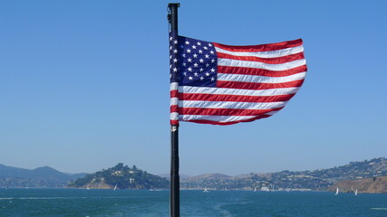 US flag in the wind