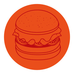 hamburger fast food, line style icon vector illustration design