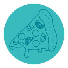 slice of pizza, line style icon vector illustration design