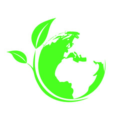 Safe earth and green icon set