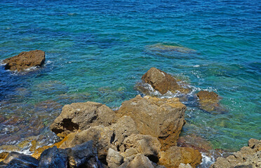 Fototapeta na wymiar Large coastal rocks
