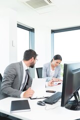 Fototapeta premium Business colleagues discussing at office meeting