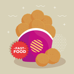 fast food poster, with fried chicken vector illustration design