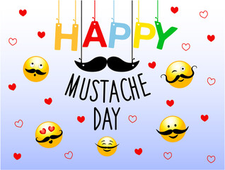 Vector illustration for International Mustache Day.