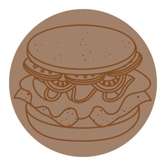 delicious sandwich, line style icon vector illustration design
