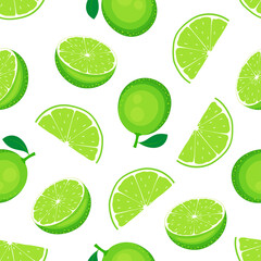 seamless lime pattern isolated on white background
