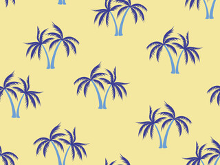 Fototapeta na wymiar Coconut palm tree pattern textile material tropical forest background.