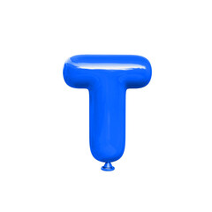 letter T red balloon font. 3d illustration