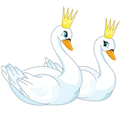 Romantic Swan Couple