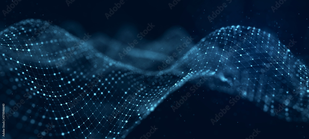 Poster technological background . network connection structure. digital data communication. 3d
