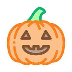 halloween pumpkin icon vector. halloween pumpkin sign. color symbol illustration