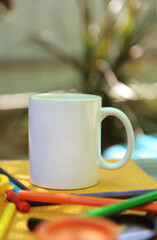Simple classic mock up of white mug