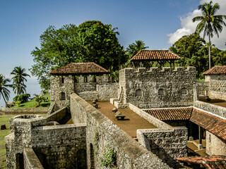 Fototapeta na wymiar A view of an ancient spanish fort in Guatemala, Central America.