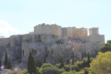 View from the bottom of Athens acropolis