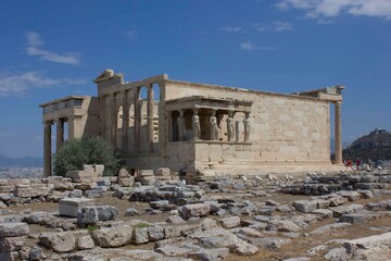 The famous caryatids of Athens Acropolis