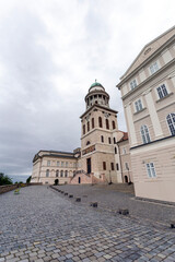 Obraz premium Pannonhalma Archabbey on a cloudy summer day in Pannonhalma