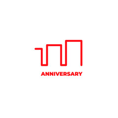 100 years anniversary logotype with single line red color for celebration 